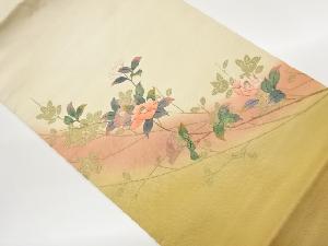 金彩草花模様刺繍名古屋帯